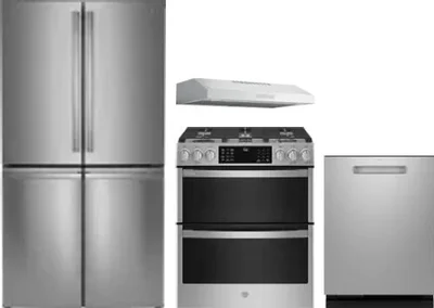 4 Piece Package Includes Refrigerator, Range, Hood And Dishwasher